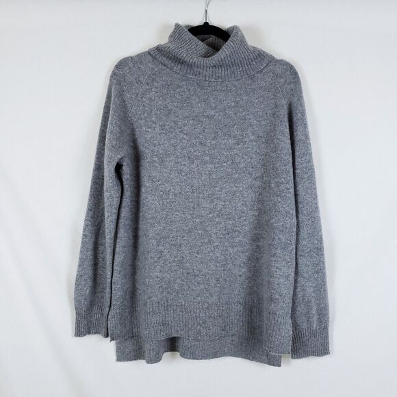 41 Hawthorn 100% Cashmere Turtleneck Sweater Womens L Gray Minimalist Neutral - Picture 1 of 11